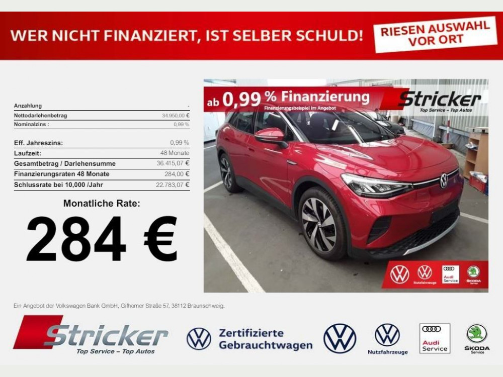 Volkswagen ID.4 °°Pro Perf. 150/77 284,-ohne Anzahlung Nav 2022/9